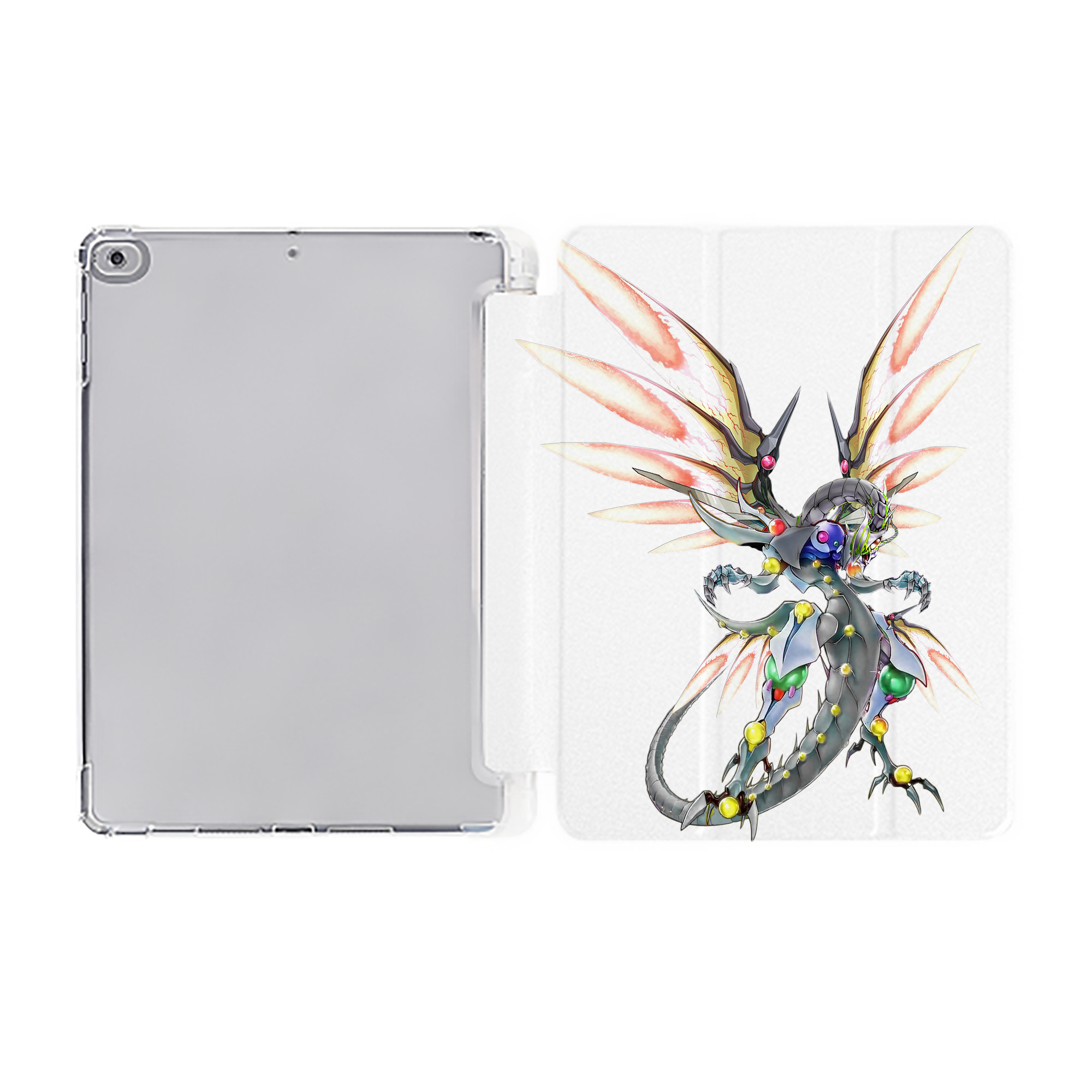 （画像用） 遊☆戯☆王 Yu-Gi-Oh! IPad ケース ペン収納付き 三つ折りスタンド PUレザー×シリコン 対応機種9.5/10.5/10.9インチ